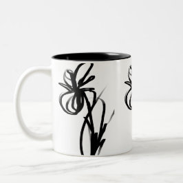 Caneca De Café Em Dois Tons Orchid Blanc: Abstrato branco e preto