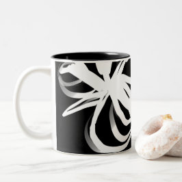 Caneca De Café Em Dois Tons Orchid Noir: Abstrato preto e branco