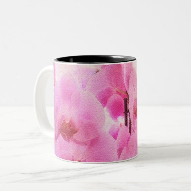Caneca De Café Em Dois Tons orchids. (Frente Esquerda)