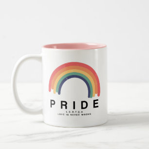 Caneca De Café Em Dois Tons Orgulho Amor ganha Arco-Íris Colorido LGBTQ