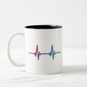 Caneca De Café Em Dois Tons Orgulho Arco-íris do Coração Aliado LGBTQ