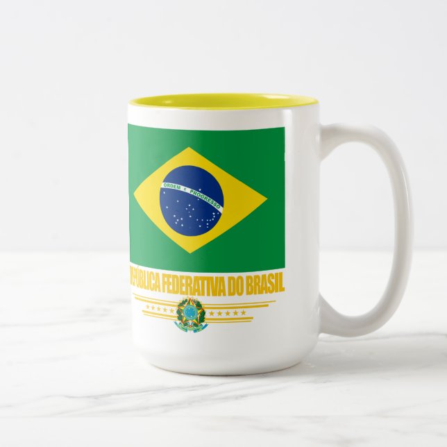 Caneca De Café Em Dois Tons Orgulho Brasileiro (Direita)