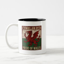 Caneca De Café Em Dois Tons Orgulho de Gales Cymru Am Byth