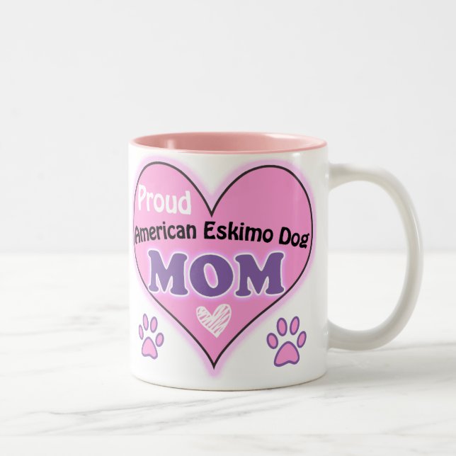 Caneca De Café Em Dois Tons Orgulho de mãe de esquimó americana (Direita)