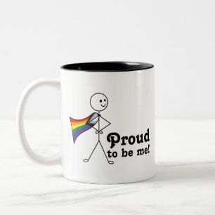 Caneca De Café Em Dois Tons Orgulho de ser eu LGBTQ+ Rainbow Quasar Progress P