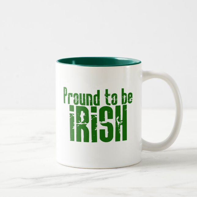 Caneca De Café Em Dois Tons Orgulho de ser irlandês (Direita)