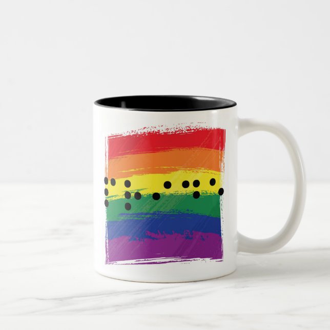 Caneca De Café Em Dois Tons Orgulho em Braille (Direita)