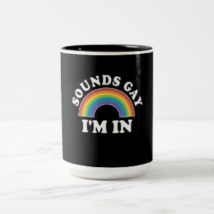 Caneca De Café Em Dois Tons Orgulho gay Homens Mulheres LGBT Rainbow Gay