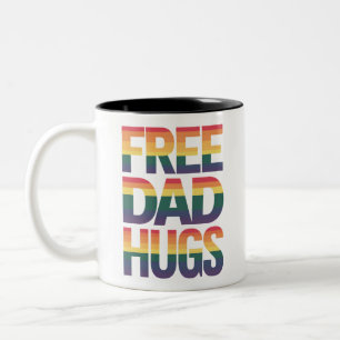 Caneca De Café Em Dois Tons Orgulho gay Mês Orgulhoso de Abraços de Pai Livre 