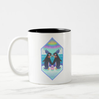 Caneca De Café Em Dois Tons orgulho gay Penguin Family in Digital