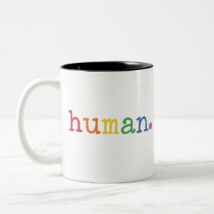 Caneca De Café Em Dois Tons Orgulho LGBT Humano Arco-Íris LGBTQ Igualdade