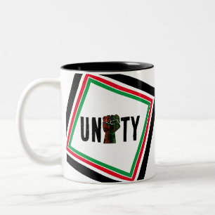 Caneca De Café Em Dois Tons orgulho negro punho vermelho verde bandeira pan-af