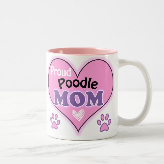 Caneca De Café Em Dois Tons Orgulho Poodle Mãe (Direita)