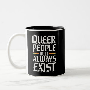 Caneca De Café Em Dois Tons Orgulho Queer Pessoas Queer Sempre Existirão