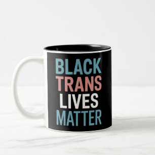 Caneca De Café Em Dois Tons Orgulho Trans Negro LGBTQ Apoia Vidas Importam Tra