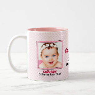 Caneca De Café Em Dois Tons Orgulhosa Madrinha Rosa Gingham 2 Foto