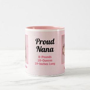 Caneca De Café Em Dois Tons Orgulhosa Nana Pink New Baby Girl 2 Foto