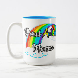 Caneca De Café Em Dois Tons Orgulhoso Autismo Momma Pastel quebra-cabeça