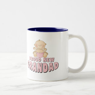 Caneca De Café Em Dois Tons Orgulhoso Novo Avô Menina