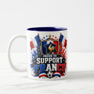 Caneca De Café Em Dois Tons ORGULHOSO POR APOIa a Equipe França 2026 Galo Fute