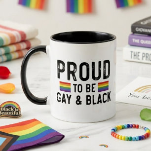 Caneca De Café Em Dois Tons Orgulhoso Por Ser Gay E Negro Citação Orgulho Arco
