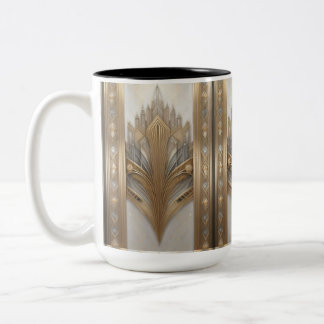 Caneca De Café Em Dois Tons ornamentado Dourado Luxury Mug.