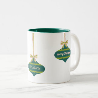 Caneca De Café Em Dois Tons Ornamento de Natal Vintage Cor Editável