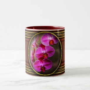 Caneca De Café Em Dois Tons Orquídea - Phalaenopse - Orquídea da mariposa