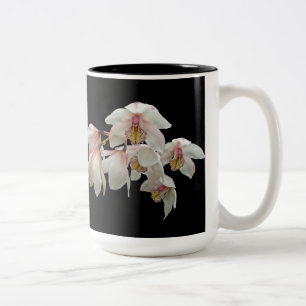 Caneca De Café Em Dois Tons Orquídeas-Creme e Rosa em Preto