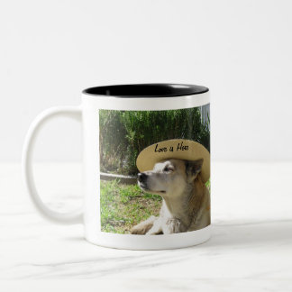 Caneca De Café Em Dois Tons os animais dão o amor