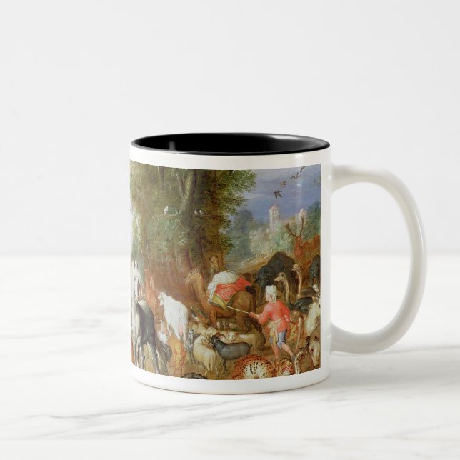 Caneca De Café Em Dois Tons Os animais que entram na arca de Noah (Direita)