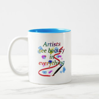 Caneca De Café Em Dois Tons Os artistas vêem a beleza em tudo
