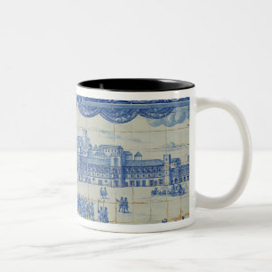 Caneca De Café Em Dois Tons Os azulejos de Azulejos que descrevem o Praca