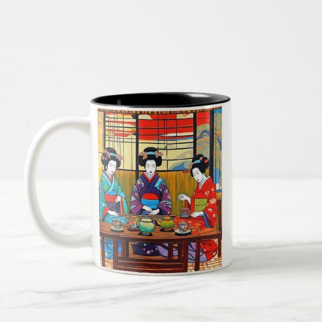 Caneca De Café Em Dois Tons Os Bebedores de Chá (Esquerda)