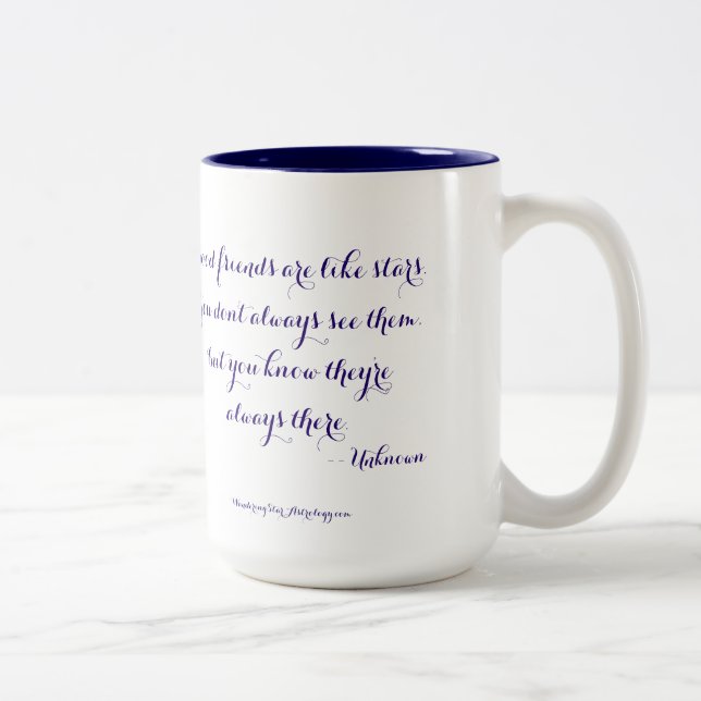 Caneca De Café Em Dois Tons Os bons amigos são como estrelas… (Direita)