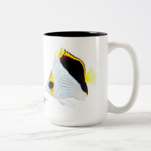 Caneca De Café Em Dois Tons Os Butterflyfish do funileiro havaiano