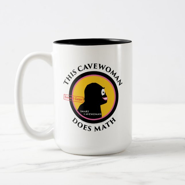Caneca De Café Em Dois Tons Os Cavewoman espertos novos da engrenagem fazem a (Esquerda)