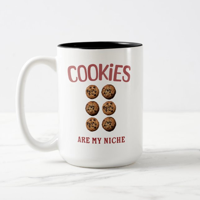 Caneca De Café Em Dois Tons Os cookies são o meu Niche (Esquerda)