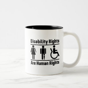 Caneca De Café Em Dois Tons Os Direitos das Pessoas com Deficiência São Direit
