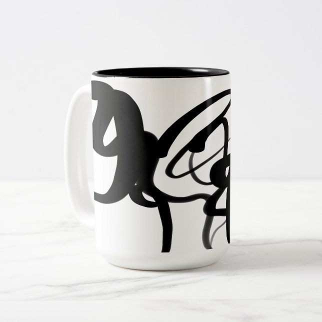 Caneca De Café Em Dois Tons Os drivers: Abstrato preto e branco (Frente Esquerda)