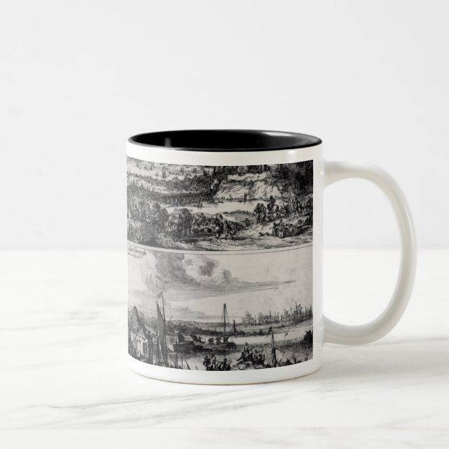 Caneca De Café Em Dois Tons Os Dutch atacam no rio Medway (Direita)