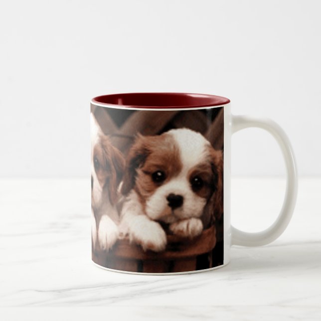 Caneca De Café Em Dois Tons Os filhotes de cachorro (Direita)