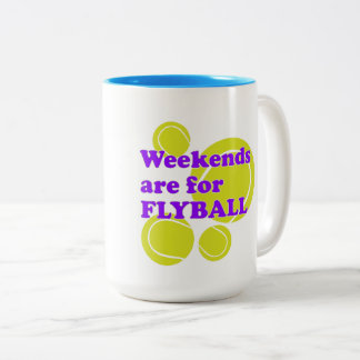 Caneca De Café Em Dois Tons Os finais de semana são para FLYBALL