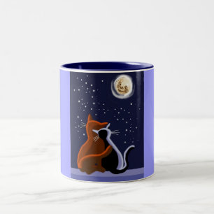 Caneca De Café Em Dois Tons Os gatos adoram