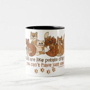 Caneca De Café Em Dois Tons Os gatos são como microplaquetas de batata