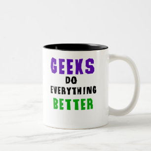 Caneca De Café Em Dois Tons Os geeks fazem tudo melhor