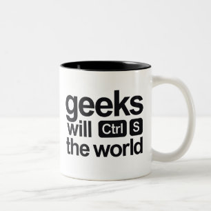 Caneca De Café Em Dois Tons os geeks salvar o mundo