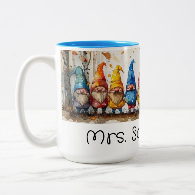 Caneca De Café Em Dois Tons Os Gnomos no Ônibus (Esquerda)