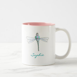 Caneca De Café Em Dois Tons Os gráficos do Kat do karaté personalizaram a