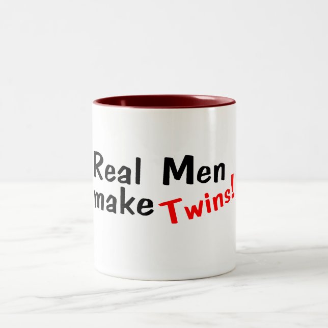 Caneca De Café Em Dois Tons Os homens reais fazem gêmeos (Centro)